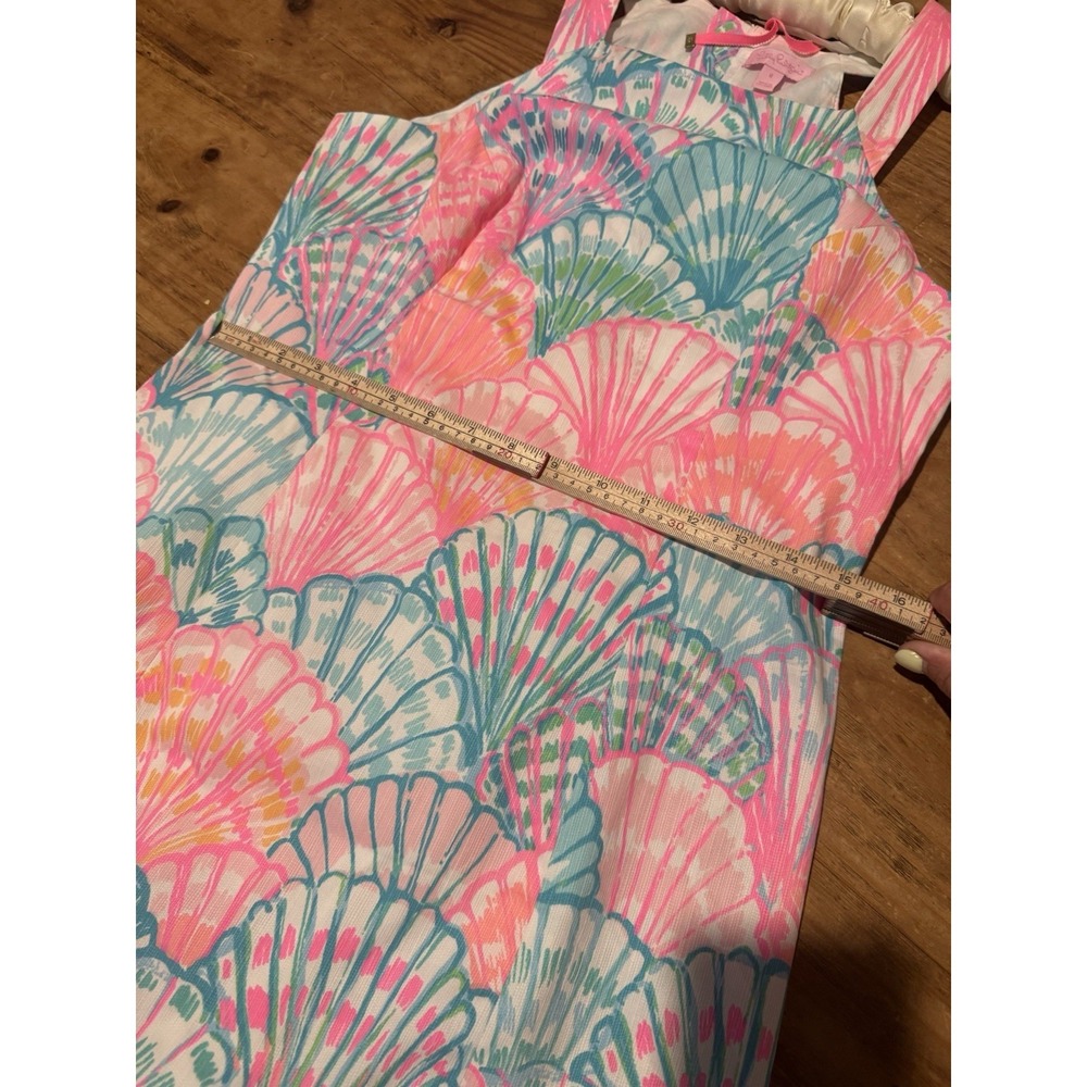 Lilly Pulitzer Simone Shift Dress Sleeveless Sz 8 Bright Seashell Cotton - Picture 9 of 11